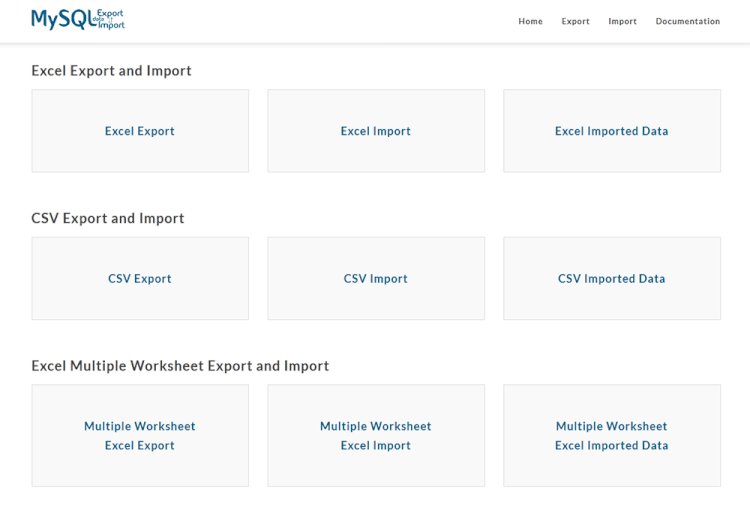 Export and Import  system Using Laravel Framework