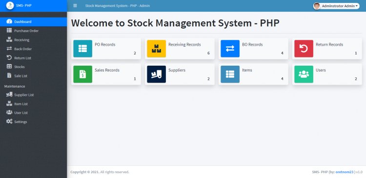 Stock Management System in PHP-OOP with Source Code