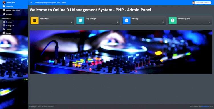 Online DJ Management System in PHP/OOP Free Source Code