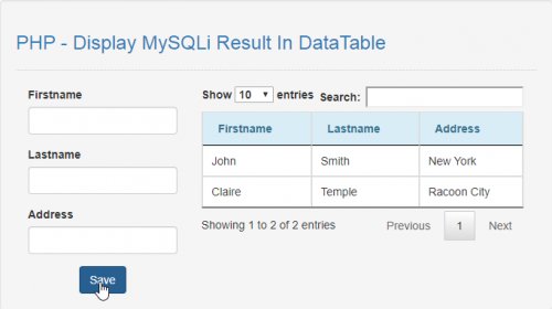 How To Display MySQLi Result In DataTable