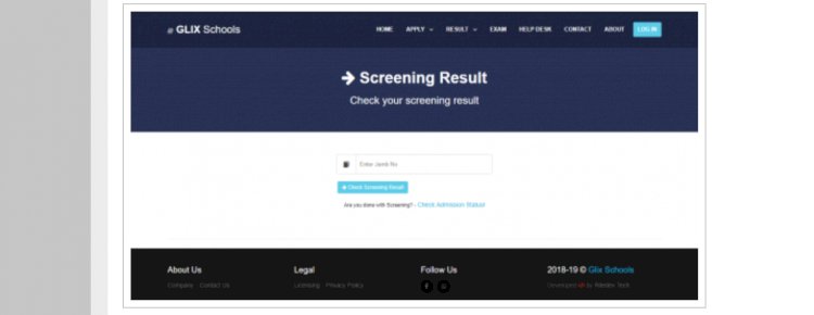 School Admission Processing, Screening Platform