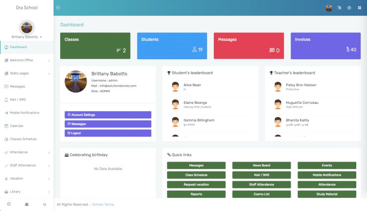 simple school management system project in php