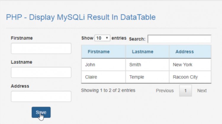 How To Display MySQLi Result In DataTable