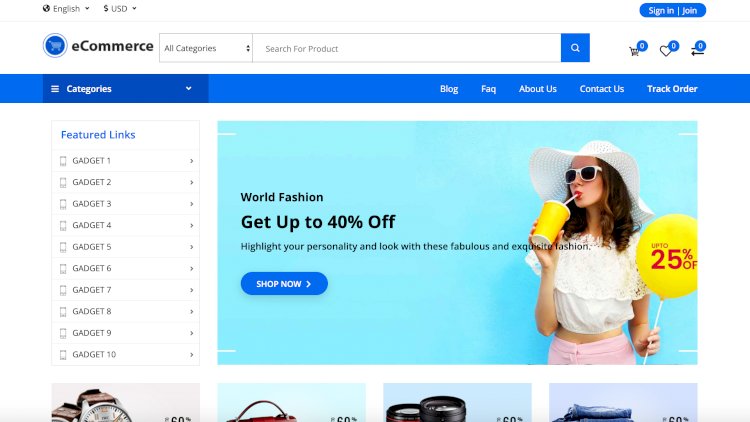 An E-Commerce Website with free Source Codes.