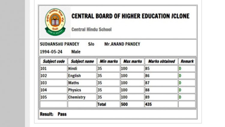 Online Exam Result System with free code