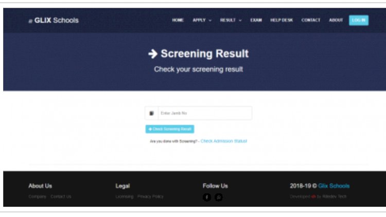 School Admission Processing, Screening Platform