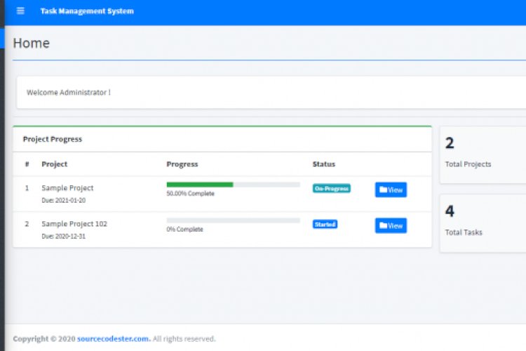 Task Management System using PHP/MySQLi with Source Code